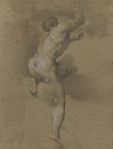 Male nude, after a figure in Michelangelo's 'Last Judgement', 1772. Creator: James Nevay.