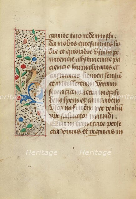 Decorated Text Page; Prayer Book of Charles the Bold, about 1480-1490. Creator: Unknown.