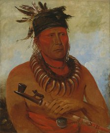 Háw-che-ke-súg-ga, He Who Kills the Osages, Chief of the Tribe, 1832. Creator: George Catlin.