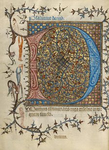 Decorated Initial D; Psalter; Ornamented Initial D, about 1390. Creator: Unknown.