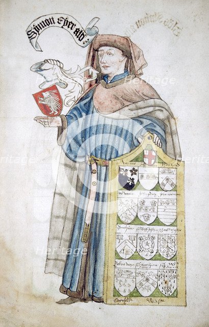 Simon Eyre, Lord Mayor of London 1445-1446, in aldermanic robes, c1450. Artist: Roger Leigh