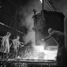 Pouring a two ton casting, Osborn Hadfields Steel Founders, Sheffield, South Yorkshire, 1968. Artist: Michael Walters