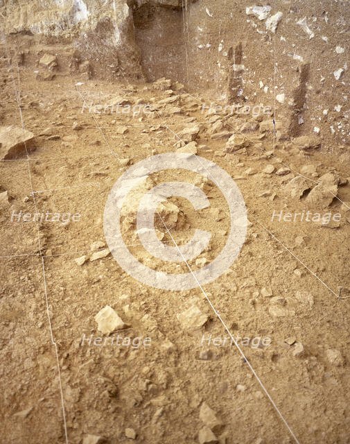 Archaeological site of Atapuerca with topographical marks, Burgos, Spain, 2001. Creator: LTL.