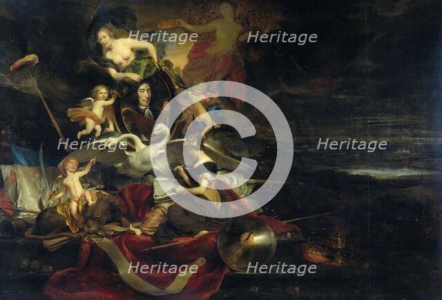 Allegory on the Dutch Raid on the Medway (1667), with a Portrait of Cornelis de Witt, 1668. Creator: Cornelis Bisschop.