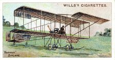 Henri Farman in the Farman biplane, French aviator and aircraft constructor, c1909. Artist: Unknown