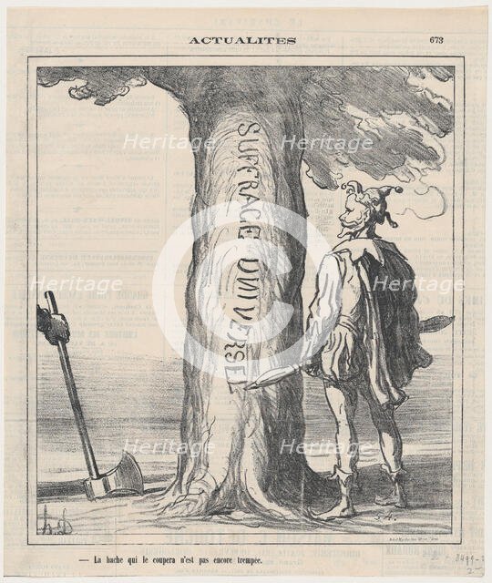 La hache que le coupera n'est pas encore trempée, 1871. Creator: Honore Daumier.