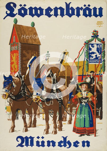 Löwenbräu München, c. 1925. Creator: Suchodolski, Siegmund von (1875-1935).
