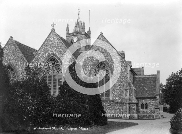 St Andrew's Church, Watford, Hertfordshire, 1890-1910. Artist: Unknown