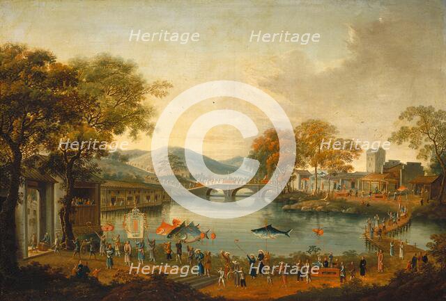 Procession by a Lake, 19th century. Creator: Unknown.