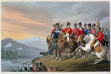 'The Duke of Wellington and his Staff Crossing the Bidassoa and Entering France', 1813 (1816). Artist: Matthew Dubourg