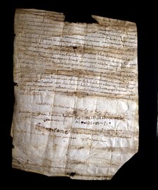 Donation of Count Ramon Berenguer I and his second wife Almodis to the Seu of Barcelona from the …