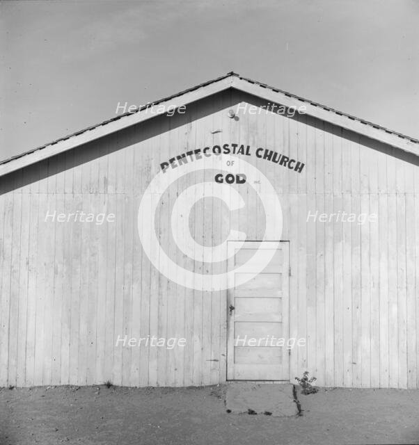 Migrants from the Southwest bring their institutions with them, Salinas Valley, CA, 1939. Creator: Dorothea Lange.