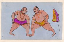 A pair of wrestlers. Creator: Unknown.