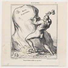 Sera t-il dieu, table ou cuvette, 1869.  Creator: Honore Daumier.