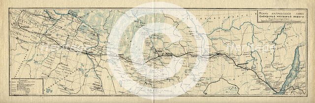 Map of the Route of the Siberian Railway Line, 1891-1916.. Creator: Unknown.