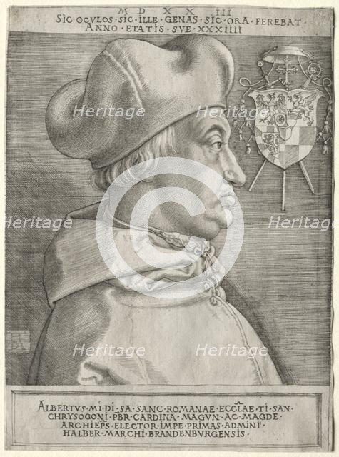 Cardinal Albrecht of Brandenburg - The Large Plate, 1523. Creator: Albrecht Dürer (German, 1471-1528).