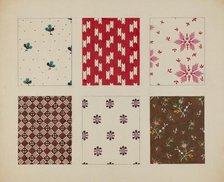 Materials from Quilt, c. 1937. Creator: Dorothy Posten.