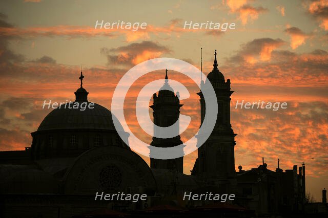 Sunset, Hagia Triada (1880), Istanbul, Turkey, 2013. Creator: LTL.