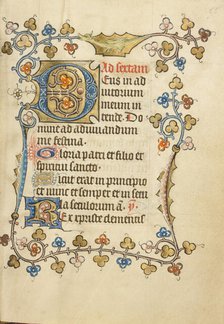 Decorated Initial D; Book of Hours, about 1405-1410. Creator: Unknown.