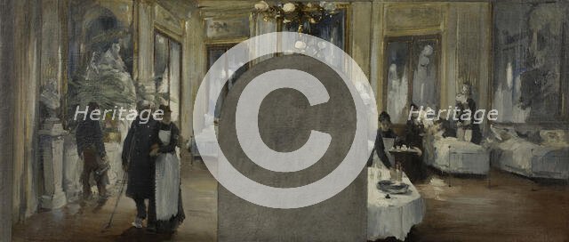 Esquisse pour le cabinet du préfet de l'Hôtel de Ville de Paris : L'ambulance du Théâtre..., 1889. Creator: Paul Louis Delance.