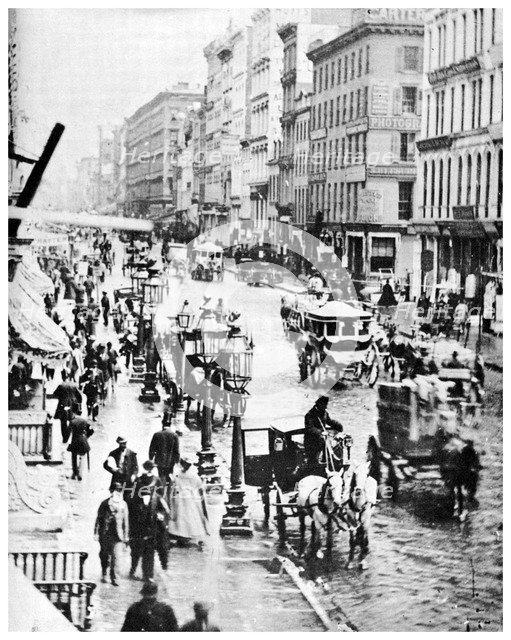 Broadway and Spring Street, New York City, USA, 1867 (1955). Artist: Unknown