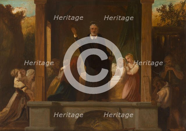 Sketch for the church of Saint-Séverin: the apostolic life of St Francis de Sales, c.1852. Creator: Victor-Louis Mottez.