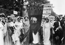 Indian suffragettes on the Women's Coronation Procession, London, 1911. Artist: Unknown