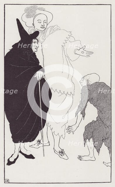 Don Juan, Sganarelle and the Beggar, from The Savoy No. 8, 1896. Creator: Aubrey Beardsley.
