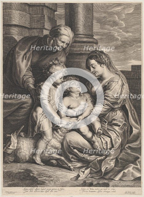 The Virgin and Christ child with Saint Anne and Saint John the Baptist, ca. 1640-59.. Creator: Boetius Adams Bolswert.