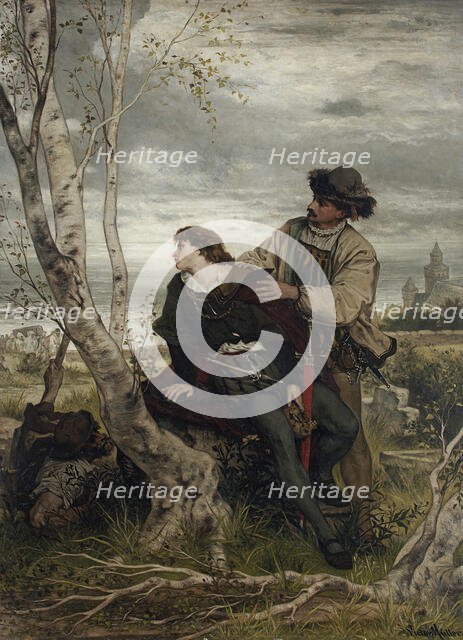 Hamlet and Horatio in the Churchyard, 1868. Creator: Victor Muller.