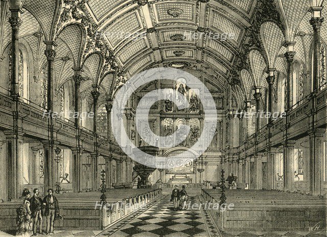 'Interior of St. Andrew's Church', c1872. Creator: Unknown.