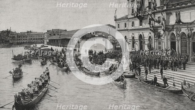 Journey of the emperors of Germany to the Holy Land: Arrival at Venice, Italy, October 13, 1898.  Creator: Unknown.