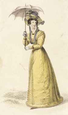 Fashion Plate (Walking Dress), 1826. Creator: Rudolph Ackermann.
