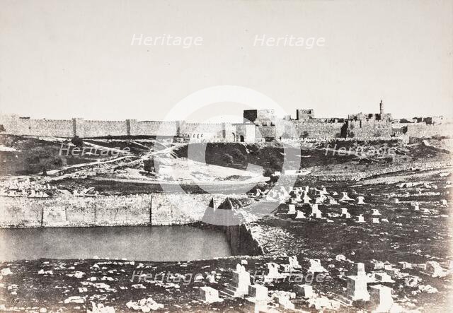 Jerusalem-Birket-Mamillah, Printed 1856 circa. Creator: Auguste Salzmann.