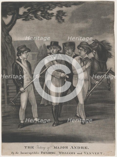 The Taking of Major André by the Incorruptible Paulding, Williams and Vanvert, Jul..., July 4, 1812. Creators: Unknown, T. W. Freeman, John Paulding.