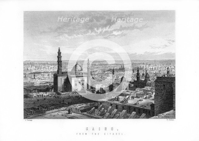 Cairo from the Citadel, capital city of Egypt, 1893.Artist: R Dawson