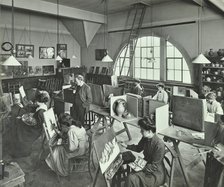 Female students painting still lifes, Hammersmith School of Arts and Crafts, London, 1910.  Artist: Unknown.