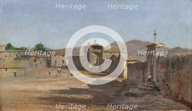 The square in Anticoli Corrado, Italy, 1873. Creator: Niels Bredal.