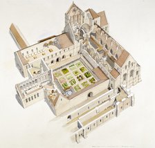 Buildwas Abbey, 12th century, (c1990-2010). Artist: Terry Ball.