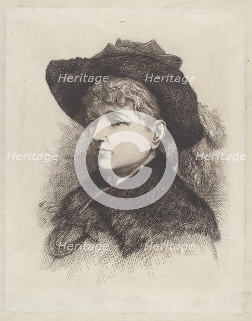 Portrait of the Artist's Wife, Sarah Edwards Nast, 1884. Creator: Thomas Nast.