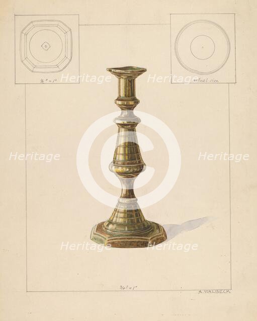 Candlestick, c. 1937. Creator: Alfred Walbeck.