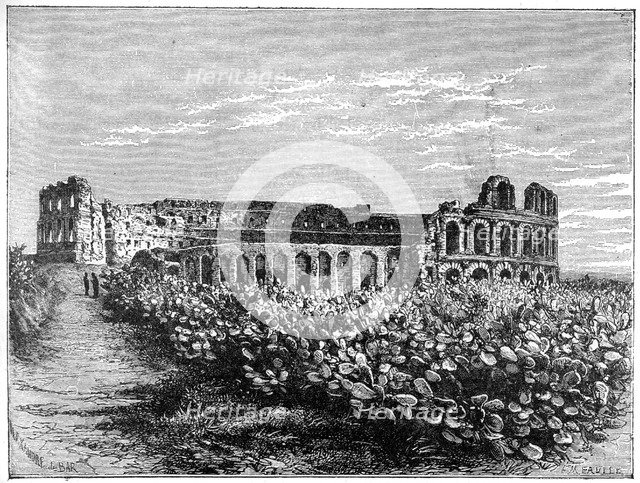 'The amphitheatre of El Jemm', c1890. Creator: F Meaulle.