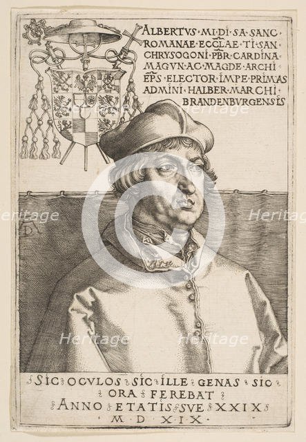 Cardinal Albrecht of Brandenburg, 1519. Creator: Albrecht Durer.