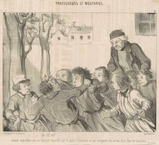 Jeunes imprudens qui se laiseent emporter ..., 19th century. Creator: Honore Daumier.