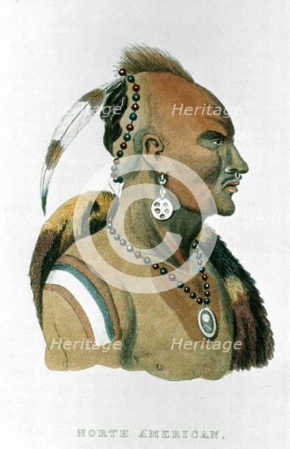Sewessissing, Chief of the Iowa Indians (North American Plains Indians), 1837. Artist: Unknown