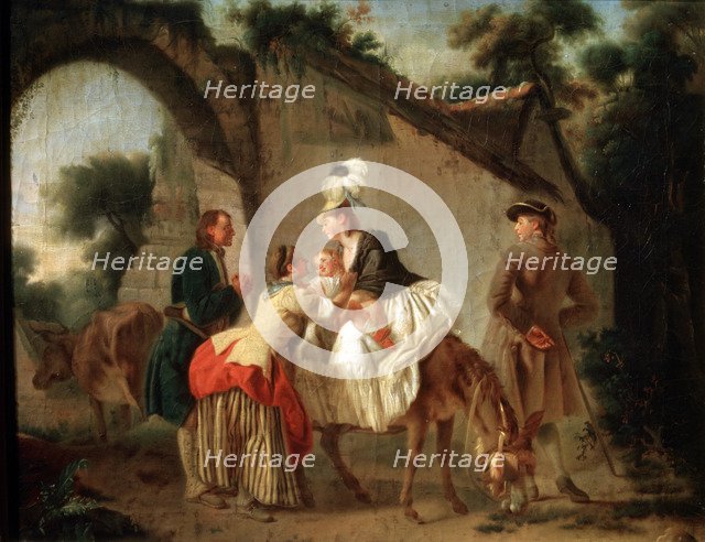 'Farewell to the Wet Nurse', 1777.  Artist: Etienne Aubry