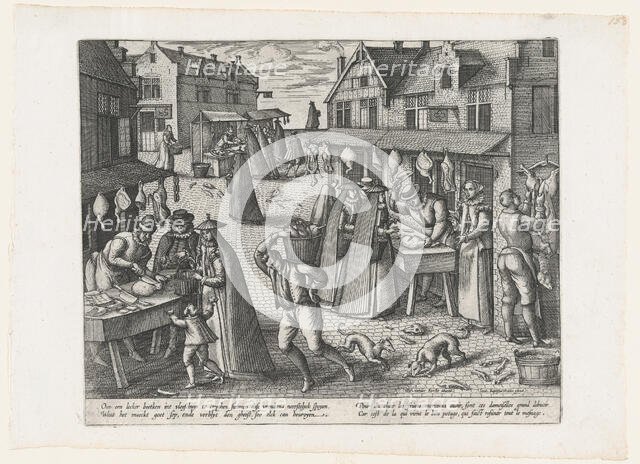 Meat Market, from the pair Meat Market and Vegetable Market, ca. 1575-1608., ca. 1575-1608. Creator: Peeter van der Borcht.