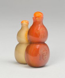 Gourd-Shaped Double Snuff Bottle, Qing dynasty (1644-1911), 1780-1880. Creator: Unknown.