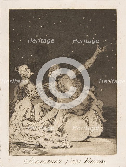 Plate 71 from 'Los Caprichos': When day breaks we will be off (Si amanece; nos Vamos.), 1799. Creator: Francisco Goya.