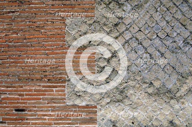 Ancient wall, Pompeii, Italy, 2009.  Creator: LTL.